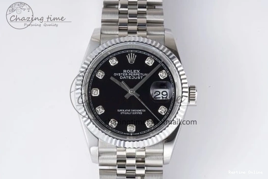 0331 DateJust 36 SS 126234 JDF 904L Steel Black Dial Stick Markers on Jubilee Bracelet V Youthful 1747